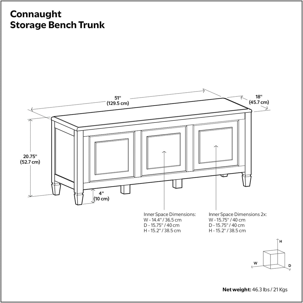 Black Solid Wood Lift Top Storage Bench