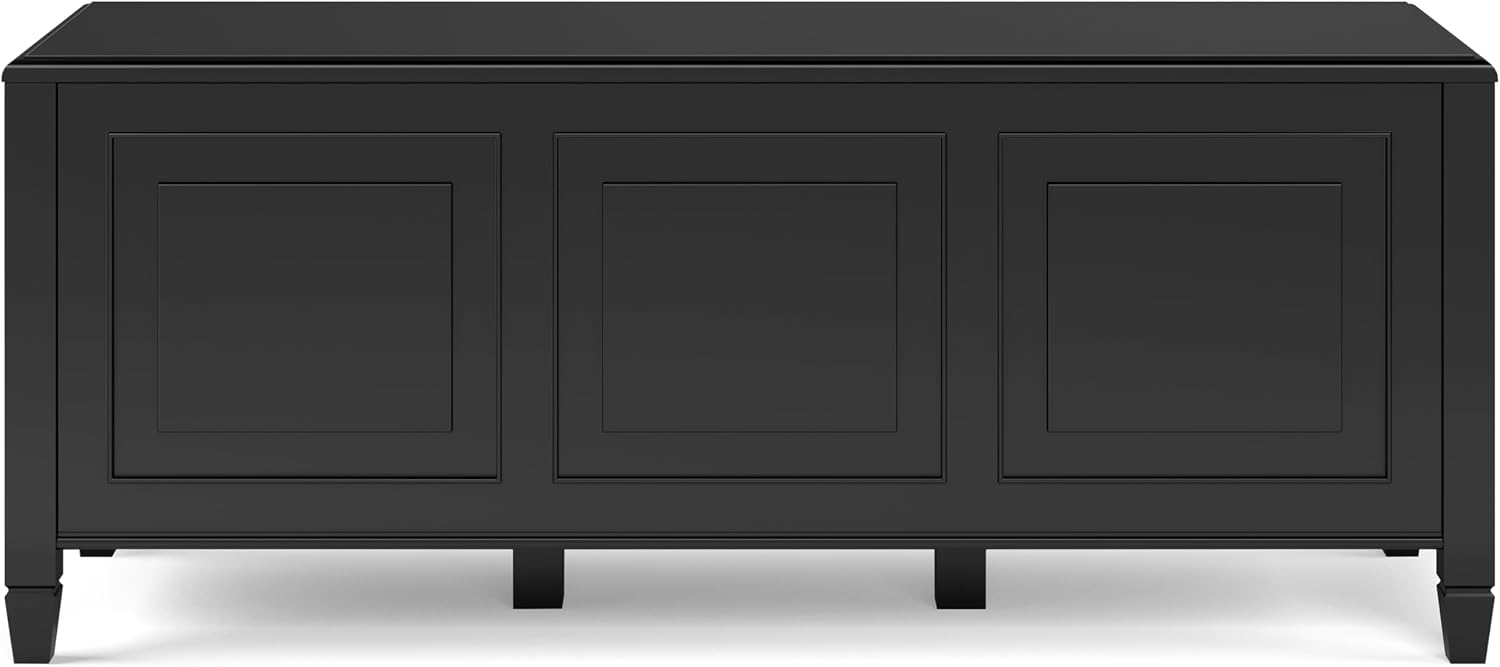 Black Solid Wood Lift Top Storage Bench