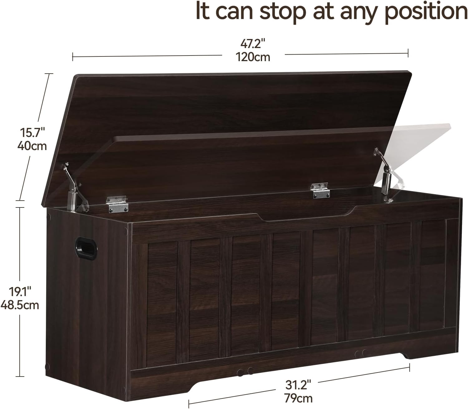 Espresso Flip Top Wooden Storage Bench