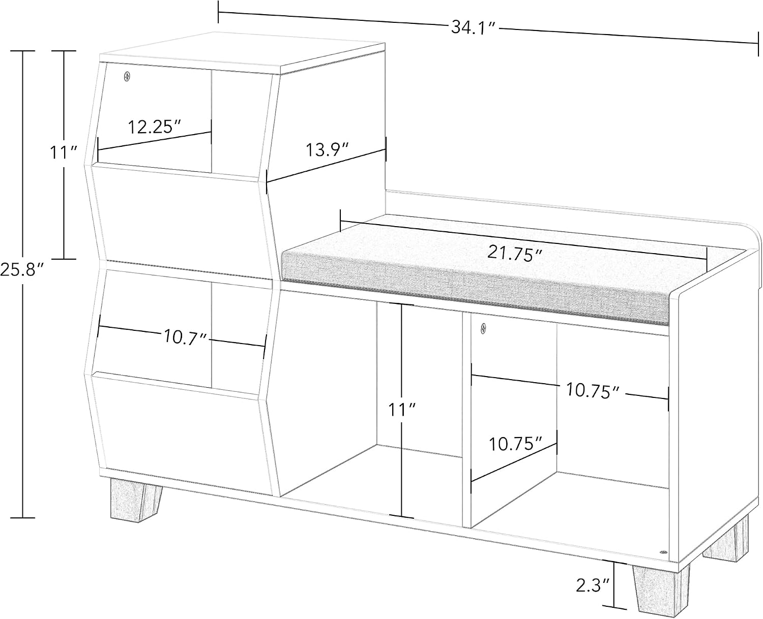 Olive Bin Cubby Toy Storage Bench