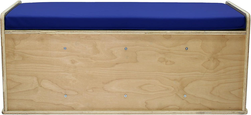 Natural Birch 8 Compartment Blue Vinyl Bench