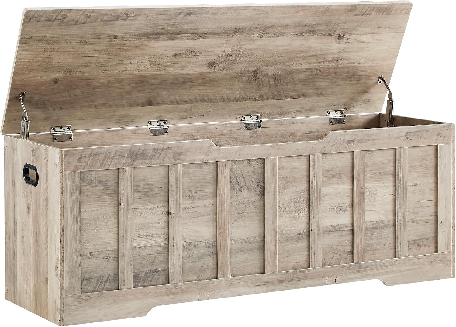 Greige Large Flip Top Storage Bench