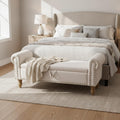 Dark Grey Corduroy Storage Bench