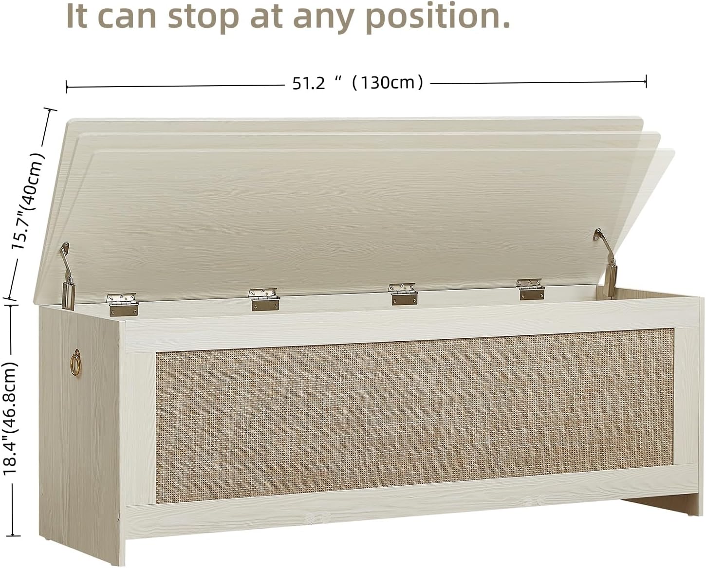 White Cream Large Flip Top Storage Bench