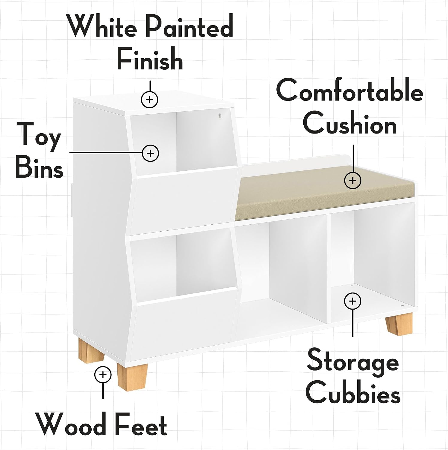 Olive Bin Cubby Toy Storage Bench