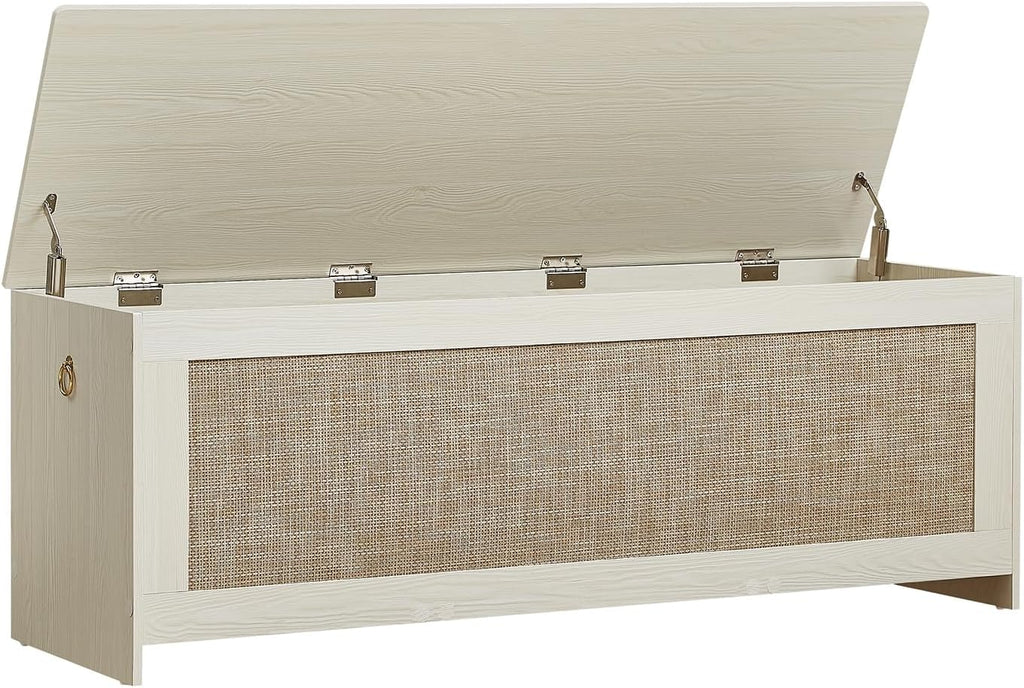 White Cream Large Flip Top Storage Bench