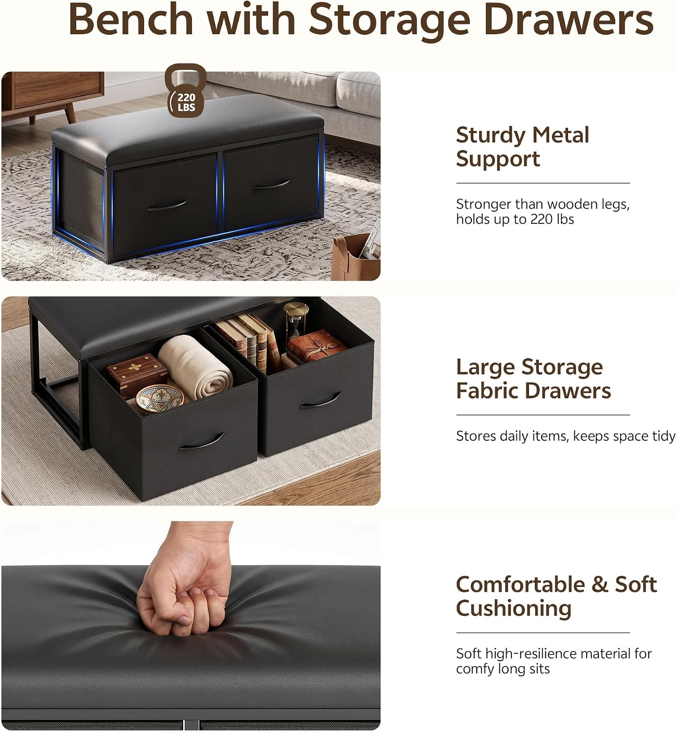 Rustic Brown Dual Lift Storage Table Set