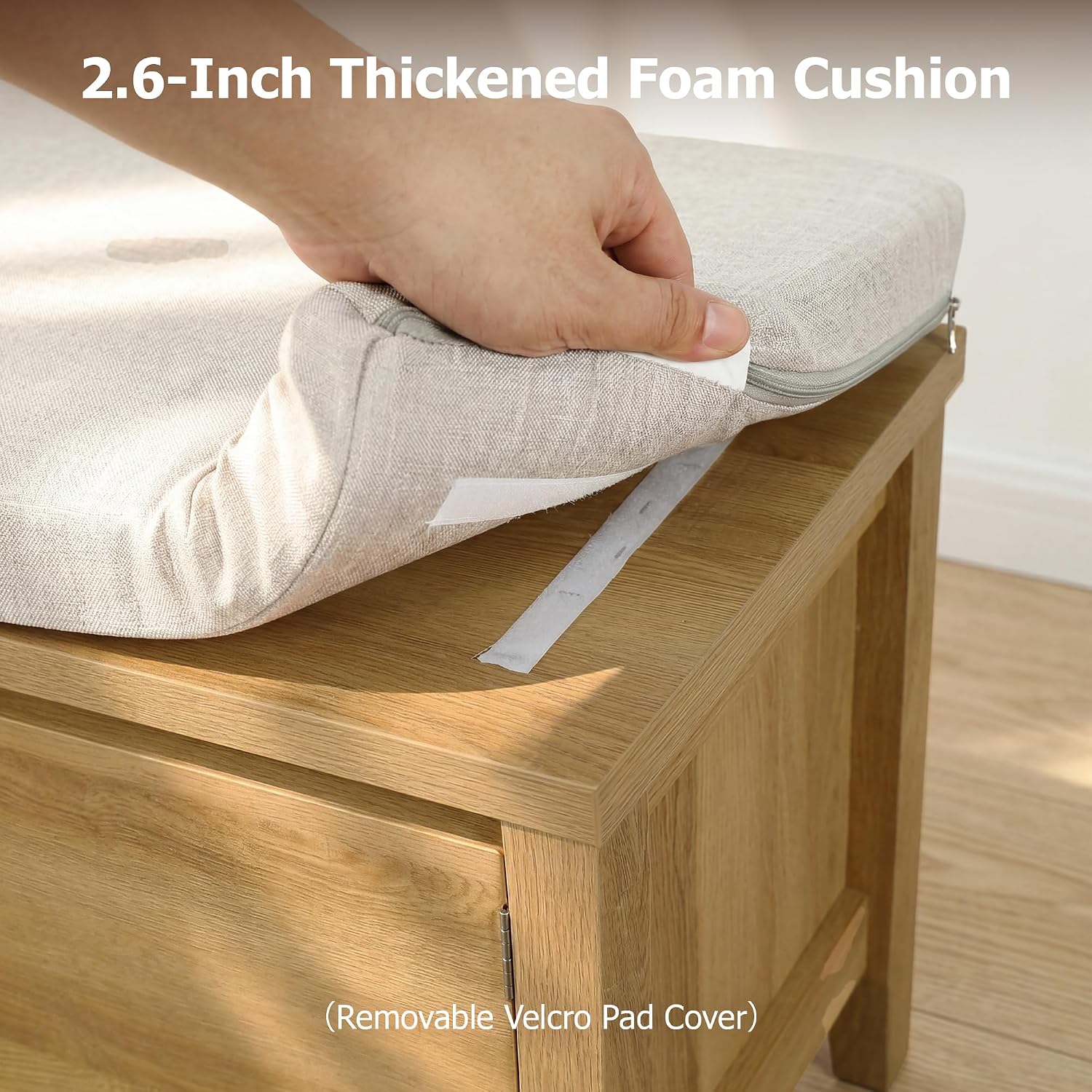 Natural Wood Drawer Cubby Storage Bench