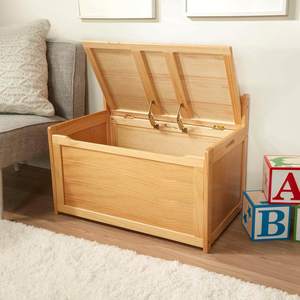 Blonde Wooden Kids Toy Storage Chest