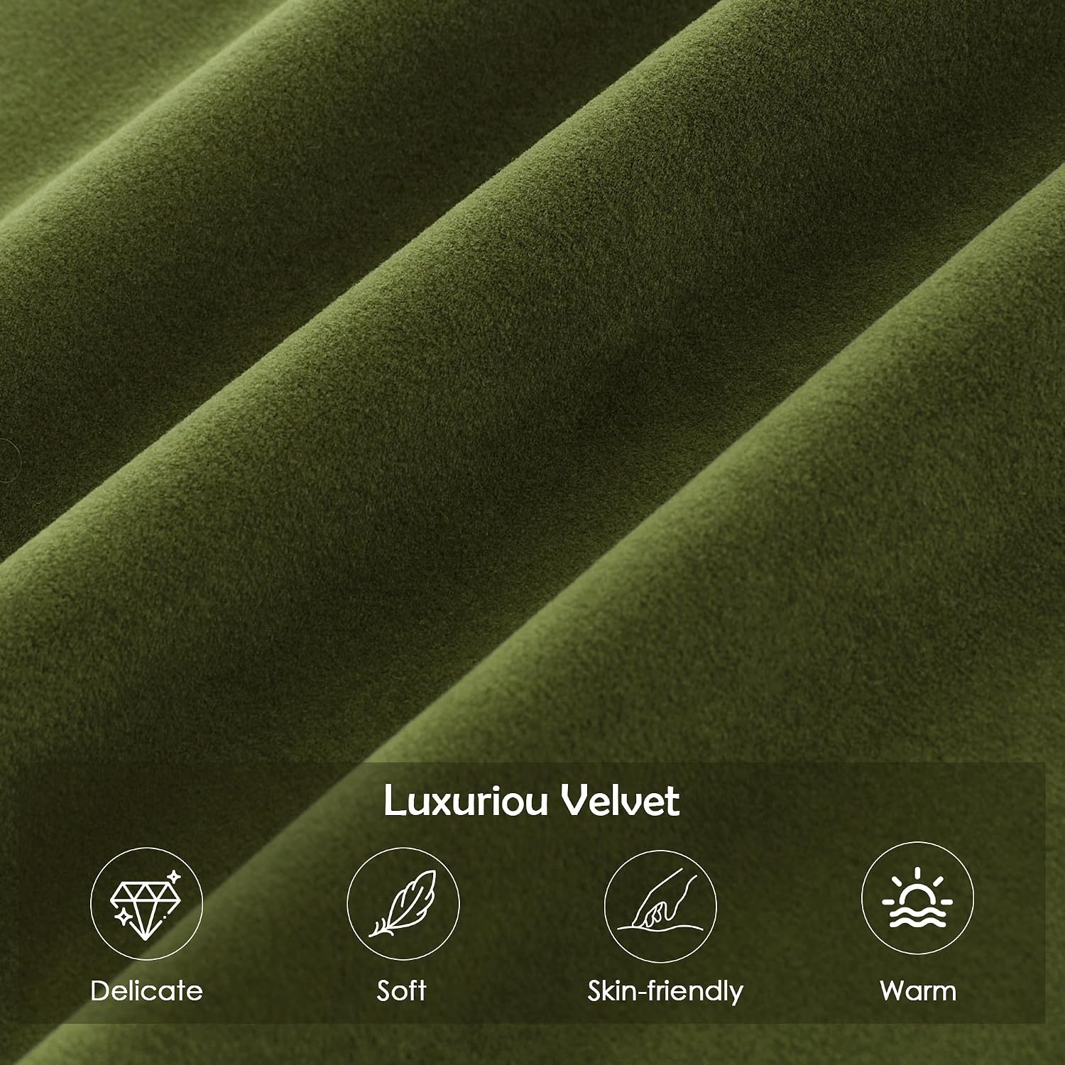 Olive Velvet Tufted Wood Leg Bench