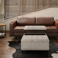 Platinum Fabric Lift Top Storage Ottoman