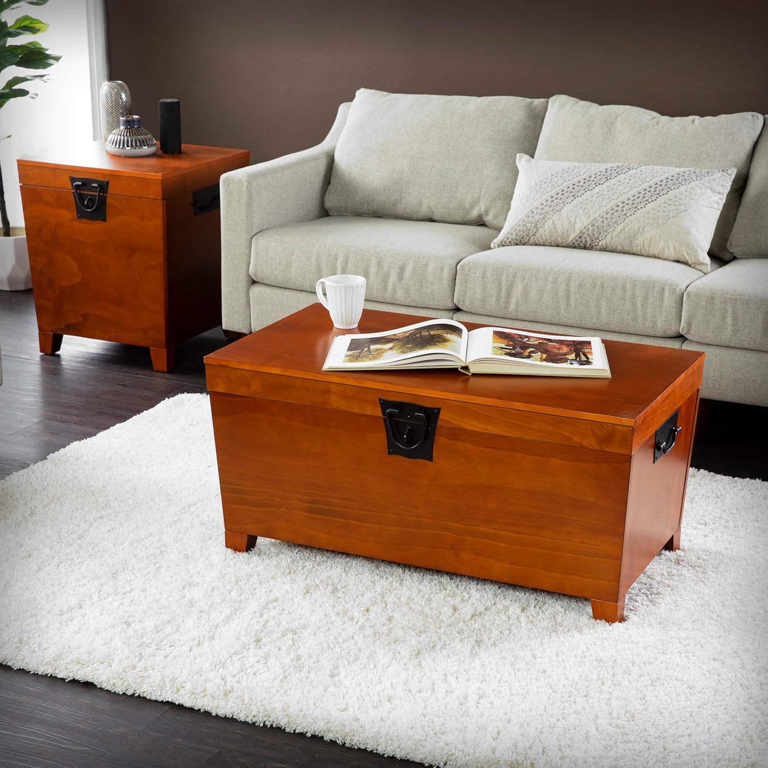 Brown Lift Top Storage Coffee Table