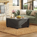 Black Farmhouse Lift Top Storage Table