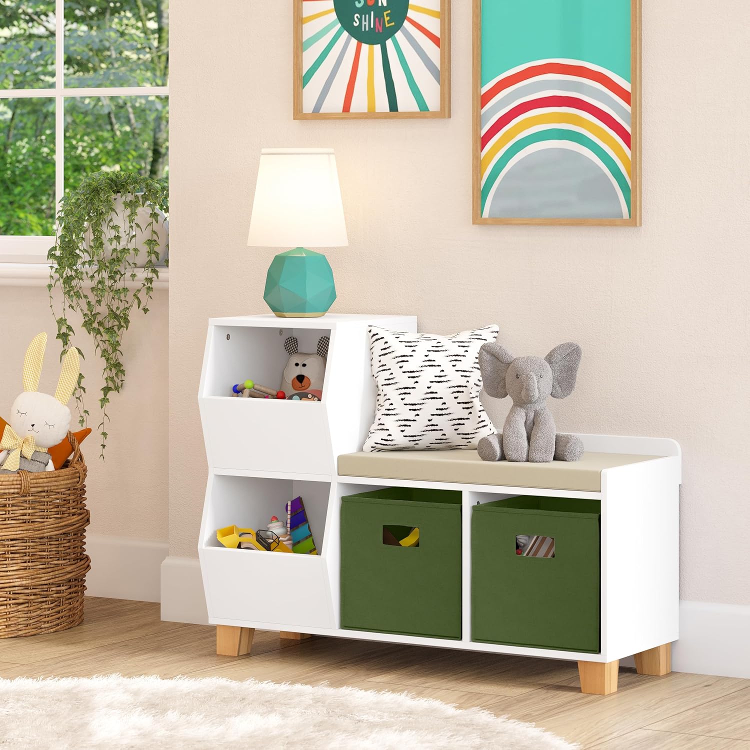 Olive Bin Cubby Toy Storage Bench